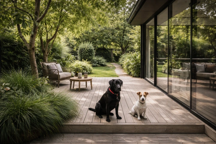 Jardin de ville terrasse en bois