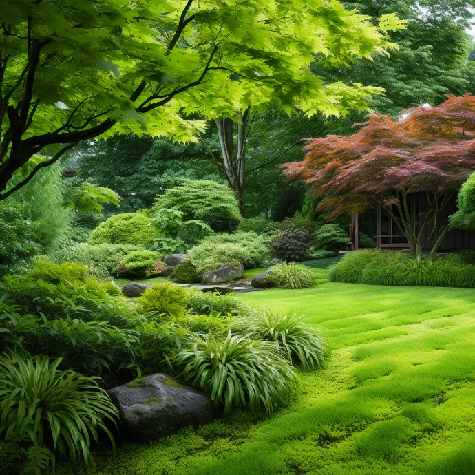 Jardin zen erable rouge