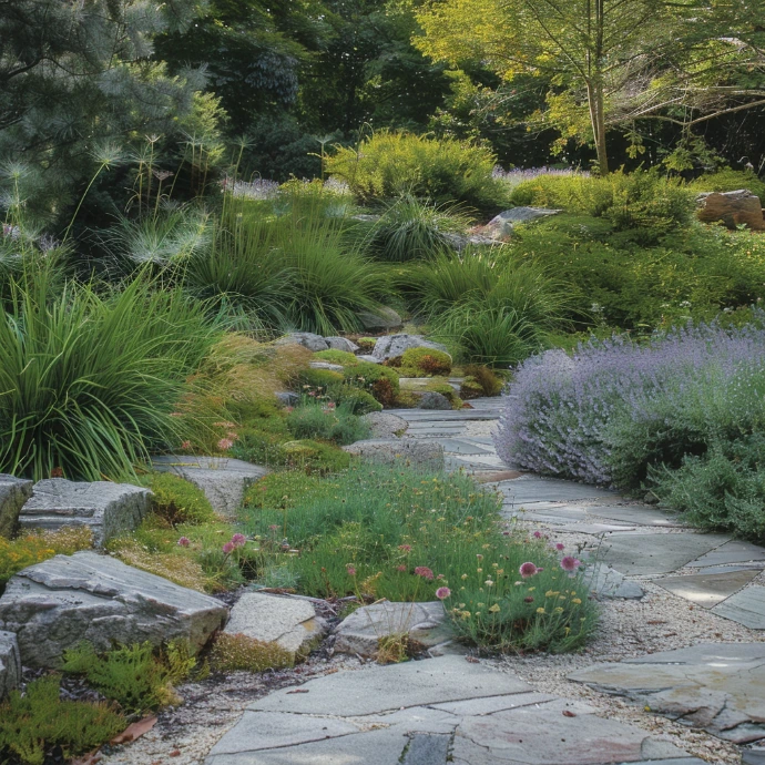 Jardin minéral avec gravier 