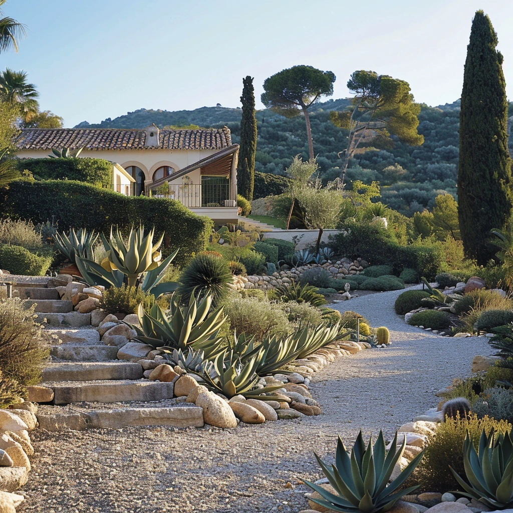 Jardin minéral avec gravier 